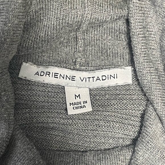 Adrienne Vittadini Tunic Sweater Women Size M Heather Gray Cowl Neck Long Sleeve - Picture 5 of 6